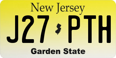 NJ license plate J27PTH