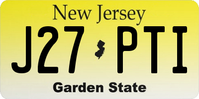NJ license plate J27PTI