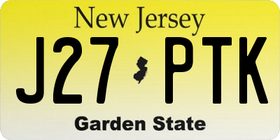 NJ license plate J27PTK
