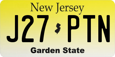 NJ license plate J27PTN