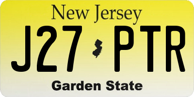 NJ license plate J27PTR