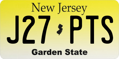 NJ license plate J27PTS