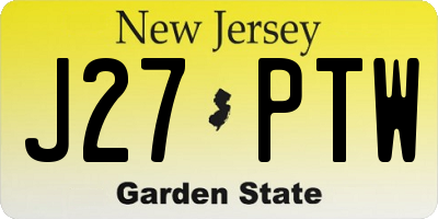 NJ license plate J27PTW