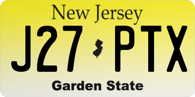NJ license plate J27PTX