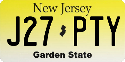 NJ license plate J27PTY