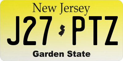 NJ license plate J27PTZ