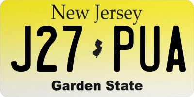 NJ license plate J27PUA