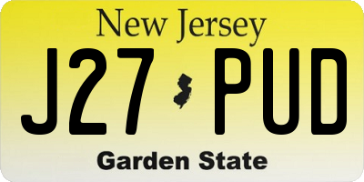 NJ license plate J27PUD