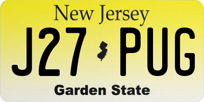 NJ license plate J27PUG