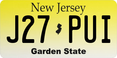 NJ license plate J27PUI