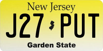 NJ license plate J27PUT