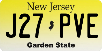 NJ license plate J27PVE