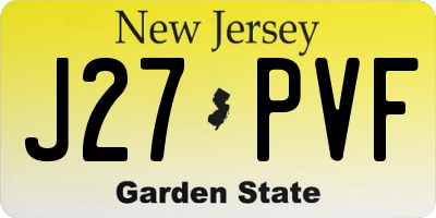 NJ license plate J27PVF