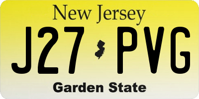 NJ license plate J27PVG