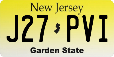 NJ license plate J27PVI