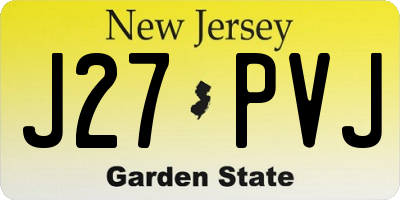 NJ license plate J27PVJ