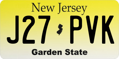 NJ license plate J27PVK