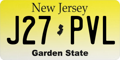 NJ license plate J27PVL
