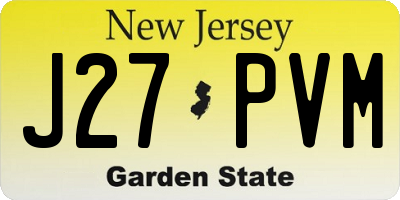 NJ license plate J27PVM