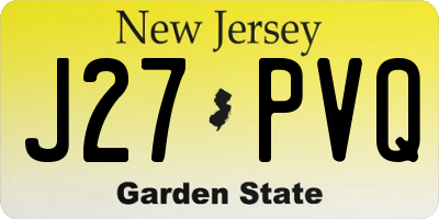 NJ license plate J27PVQ