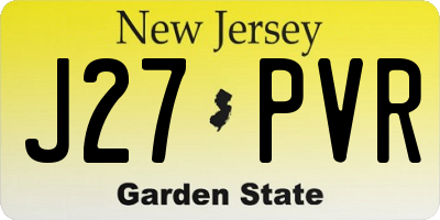 NJ license plate J27PVR