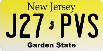 NJ license plate J27PVS