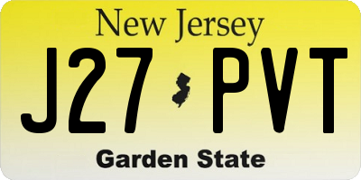 NJ license plate J27PVT