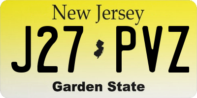 NJ license plate J27PVZ