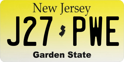 NJ license plate J27PWE