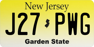 NJ license plate J27PWG