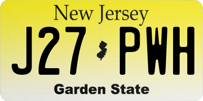 NJ license plate J27PWH