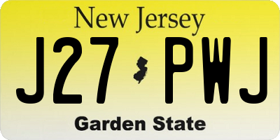 NJ license plate J27PWJ
