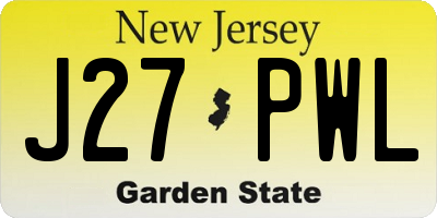NJ license plate J27PWL