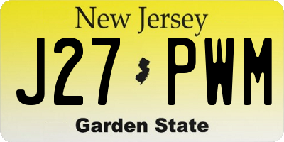 NJ license plate J27PWM