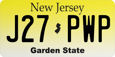 NJ license plate J27PWP