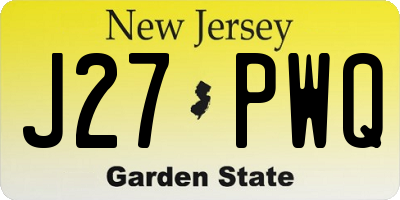 NJ license plate J27PWQ