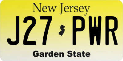 NJ license plate J27PWR