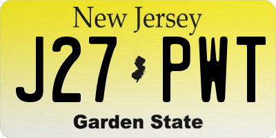 NJ license plate J27PWT