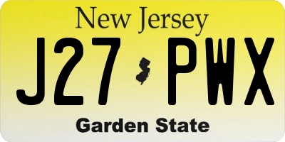 NJ license plate J27PWX