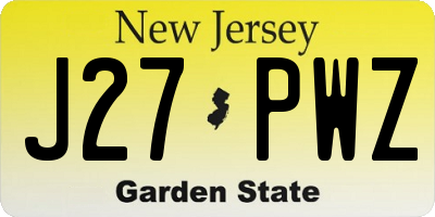 NJ license plate J27PWZ
