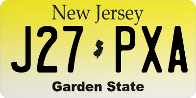 NJ license plate J27PXA