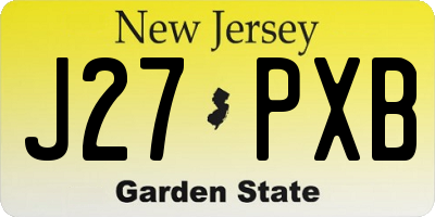 NJ license plate J27PXB