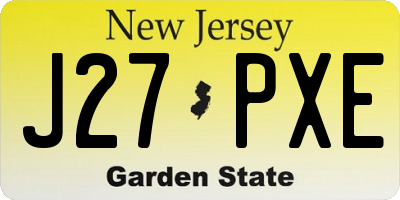 NJ license plate J27PXE