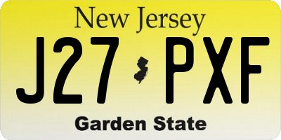 NJ license plate J27PXF