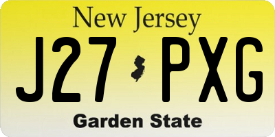 NJ license plate J27PXG