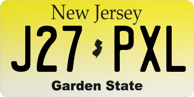 NJ license plate J27PXL
