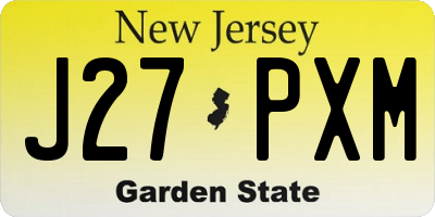 NJ license plate J27PXM