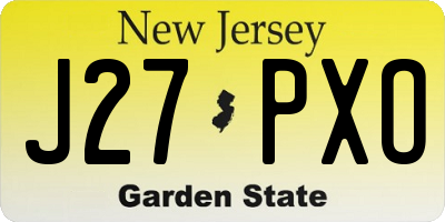 NJ license plate J27PXO
