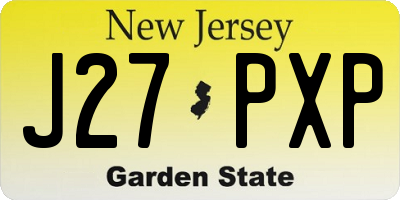 NJ license plate J27PXP