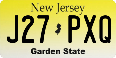 NJ license plate J27PXQ